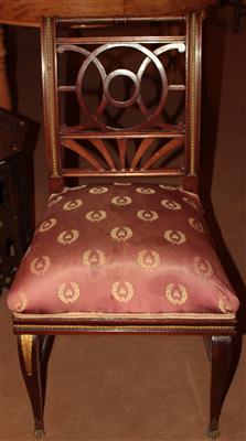 Satz v. 3 neoklassizistischen Sesseln, - Furniture, carpets