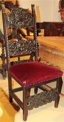 Paar Lehnstühle i. frühbarocker Art, - Furniture, carpets