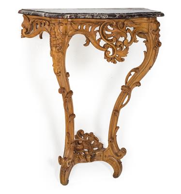 Zierliche Salonkonsole Louis XV, - Möbel und Teppiche