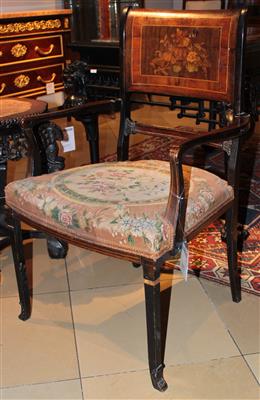 Englischer Armsessel, - Möbel, Teppiche und dekorative Kunst