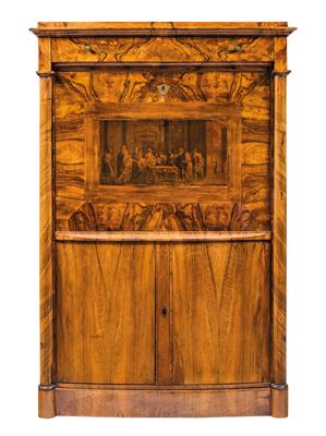 Biedermeier Sekretär, - Möbel, Teppiche und dekorative Kunst