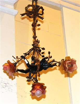 Deckenlampe in Form eines Engels in Rosenzweigen, - Möbel, Teppiche und dekorative Kunst