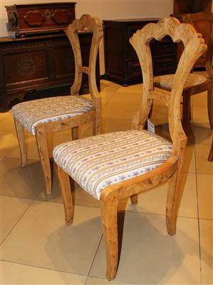 1 Paar Biedermeier-Sessel um 1830, - Furniture, carpets