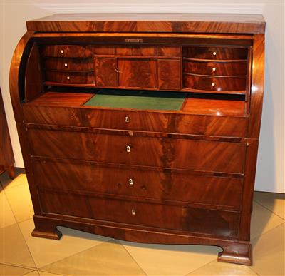 Biedermeier Zylindersekretär, - Möbel, Design und Teppiche