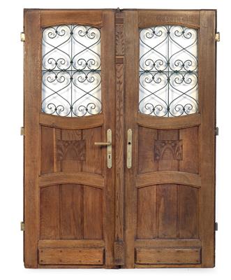 Prov. doppelflügelige Tür um 1900, - Möbel, Design und Teppiche