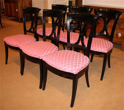 Satz von 6 Sessel im Biedermeier Stil, - Sommerauktion - Möbel, Teppiche und Design