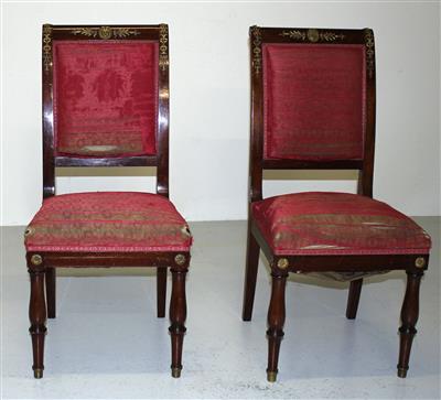 Paar neoklassizist. Stühle, - Möbel und dekorative Kunst