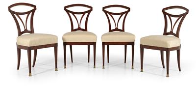 Satz von 4 klassizistischen Sesseln, - Furniture