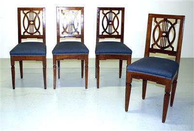 Satz von 4 josefinischen Sesseln, - Furniture and Decorative Art