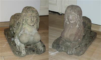 2 Skulpturen "Sphinxen", - Mobili da giardino e decorazioni