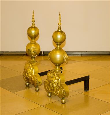 Paar große Kaminböcke, - Mobili e arti decorative
