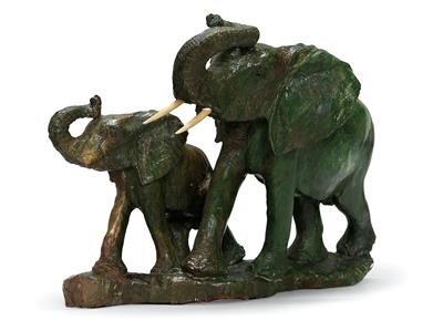 "Elefant mit Elefantenjunge", - Möbel und dekorative Kunst