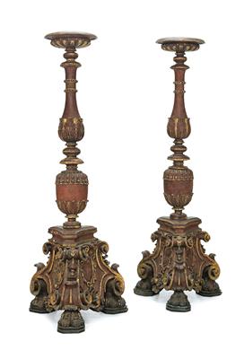 Paar großer italienischer Renaissance Kandelaber, - Mobili e arti decorative