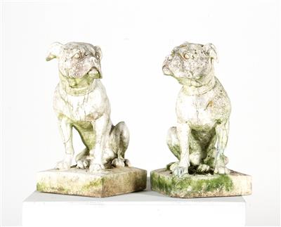 Paar Gartenfiguren "Französische Bulldoggen", - Mobili