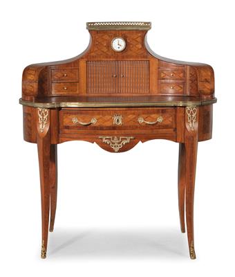Zierlicher ovaler Schreibtisch, - Möbel und dekorative Kunst
