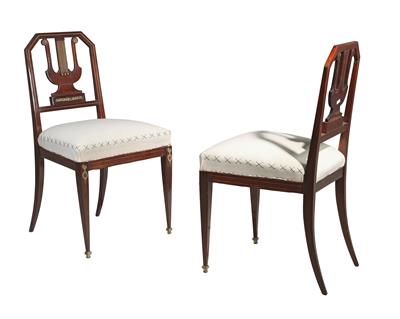 Paar zierlicher neoklassizistischer Sessel, - Möbel und Design