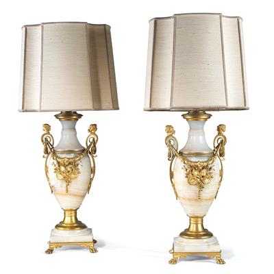 Paar Tischlampen, - Furniture and Decorative Art