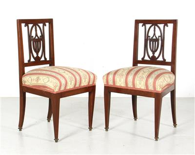 Paar neoklassizistische Sessel, - Furniture and Decorative Art