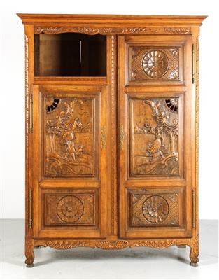 Profilierter Garderobeschrank,1. H. 20. Jh., - Furniture and Decorative Art