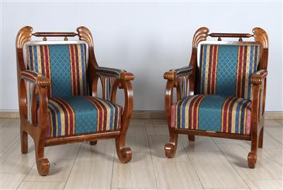 Paar Biedermeier Fauteuils, - Furniture and Decorative Art