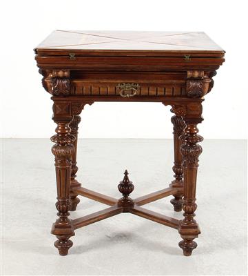 Historismus-Spieltisch um 1880/90, - Möbel und dekorative Kunst
