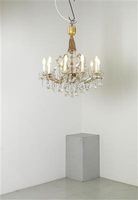 Glasluster in Kronenform, - 130 Vintage Lamps