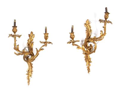 Paar Bronzeappliken im Louis XV - Stil, - Möbel