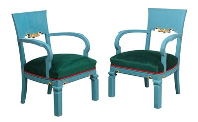 Paar Art Deco Armsessel, - Furniture