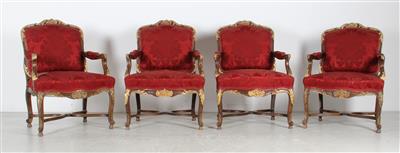 Vier Fauteuils im Barockstil, - Furniture