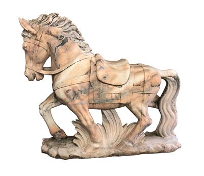"Pferd in trabender Haltung", - Garden furniture and decorations