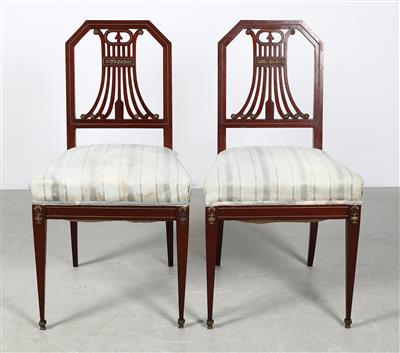 Paar neoklassizistische Sessel, - Möbel