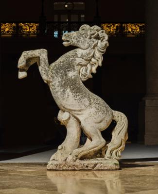"Pferd in aufsteigender Haltung" (Levade)- halbhohe Gartenfigur, - Gartenmöbel & Gartendekoration