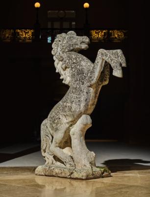 "Pferd in aufsteigender Haltung" (Levade) - halbhohe Gartenfigur, - Garden Furniture & Decorations