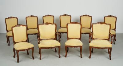 Satz von 8 Sessel und 2 Armsessel im Barockcharakter, - Furniture
