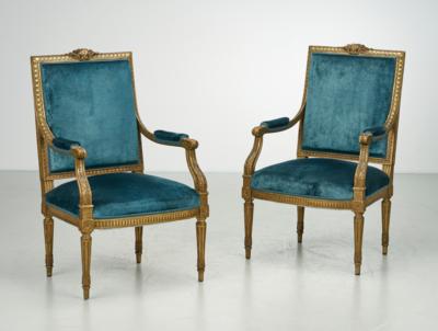 Paar Armlehnstühle im Louis XVI-Stil, - Möbel