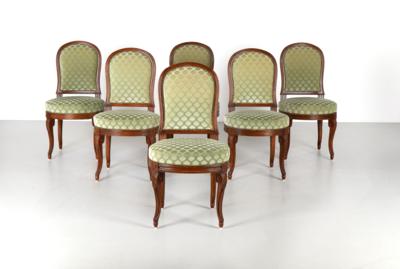 Satz von 6 Sessel in modifizierter L XVI-Stilform, - Möbel