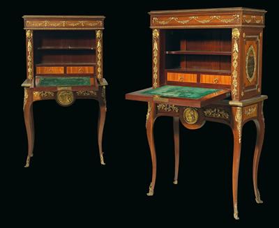 Zwei leicht variierende Salonkästchen bzw. Sekretäre, - Furniture and Decorative Art