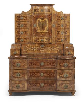 Baroque cabinet on chest, - Di provenienza aristocratica