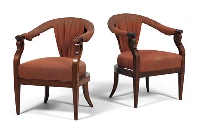 A pair of Biedermeier armchairs, - Majetek aristokratického p?vodu a p?edm?ty  d?ležitých proveniencí