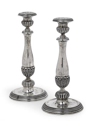 Pair of Viennese candlesticks, - Di provenienza aristocratica