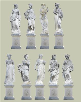 Rare series of 9 muses, - Di provenienza aristocratica