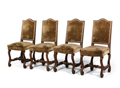 4 provincial Baroque chairs, - Rustikální nábytek