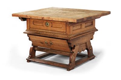 A large, rustic solid wood table, - Rustikální nábytek