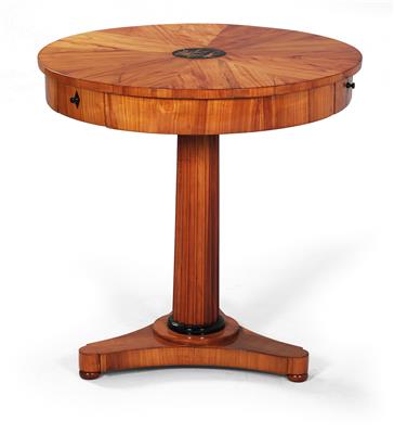 Round Biedermeier table, - Furniture and decorative art