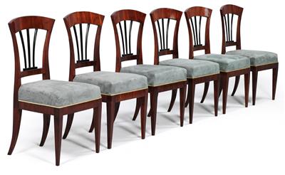 Set of 6 Biedermeier chairs, - Nábytek, koberce