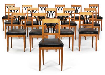 Set of 16 Biedermeier chairs, - Furniture, carpets