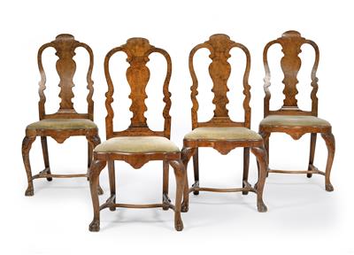 Set of 4 baroque chairs, - Majetek aristokratického původu a předměty  důležitých proveniencí