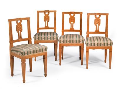 Set of 4 Josephine chairs, - Majetek aristokratického původu a předměty  důležitých proveniencí