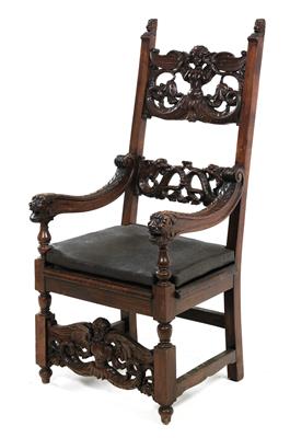 Large Historical Revival armchair, - Furniture