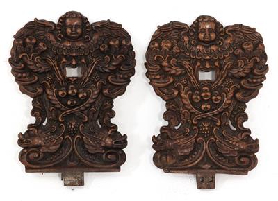 Pair of chair backs, - Furniture